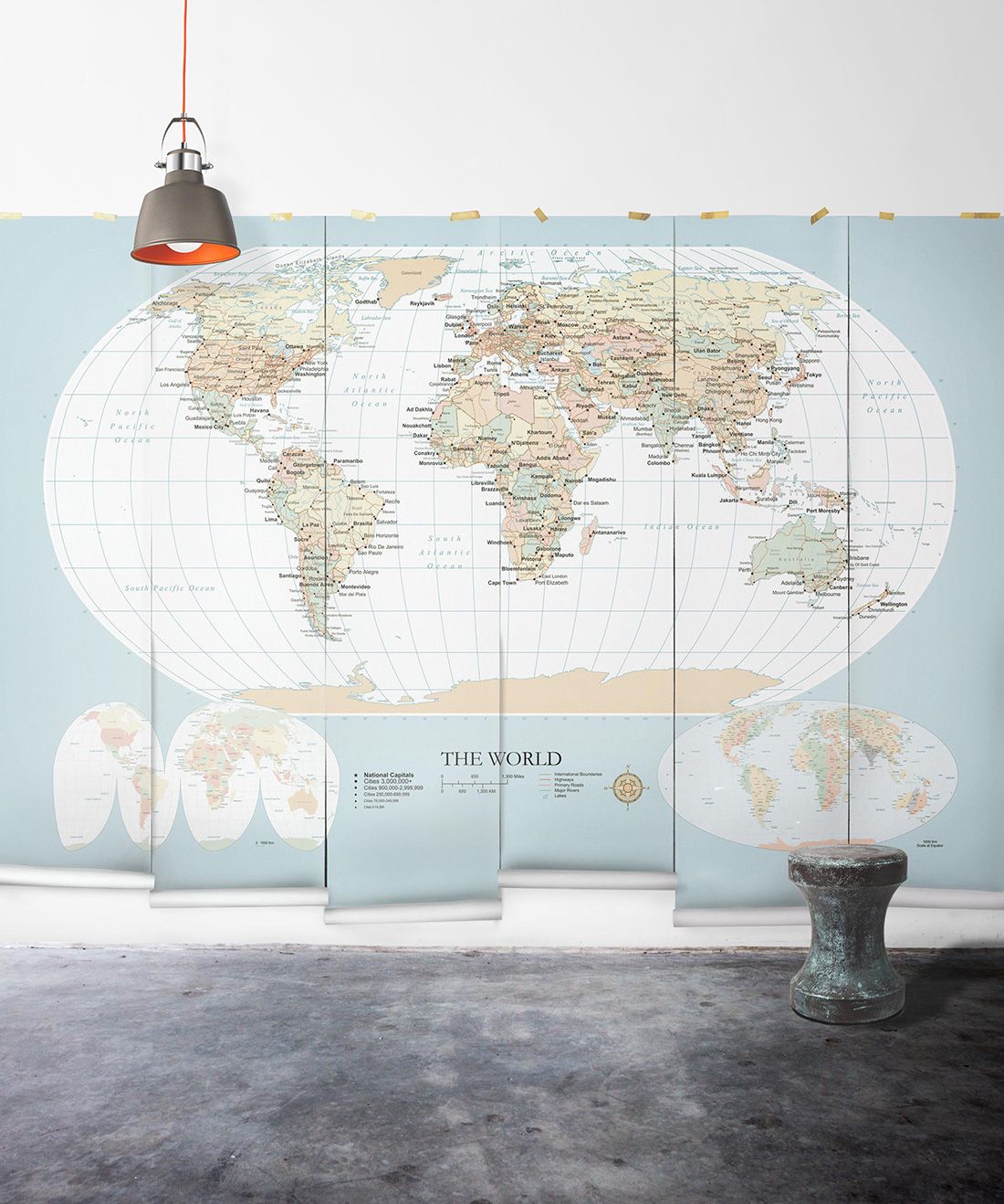 World Map Mural