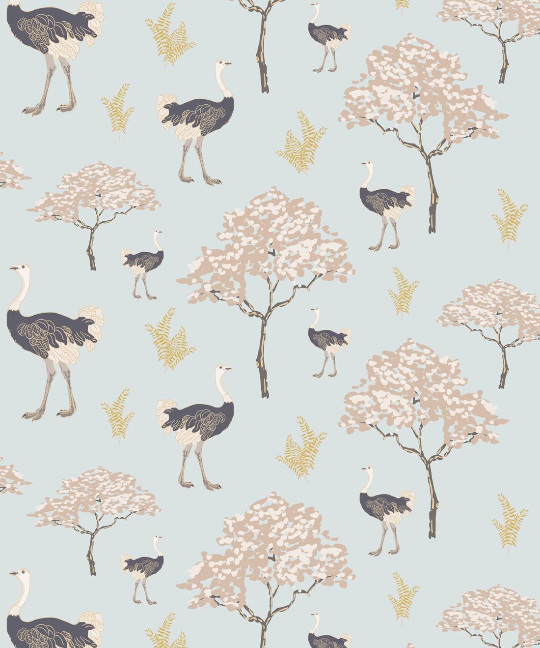 Savannah Ostrich Wallpaper