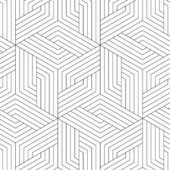 Black Lined Geometric Illusions Wallpaper • Geometric Wallpaper • Milton & King