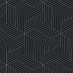 Matte Black Geometric Illusions Wallpaper • Geometric Wallpaper • Milton & King