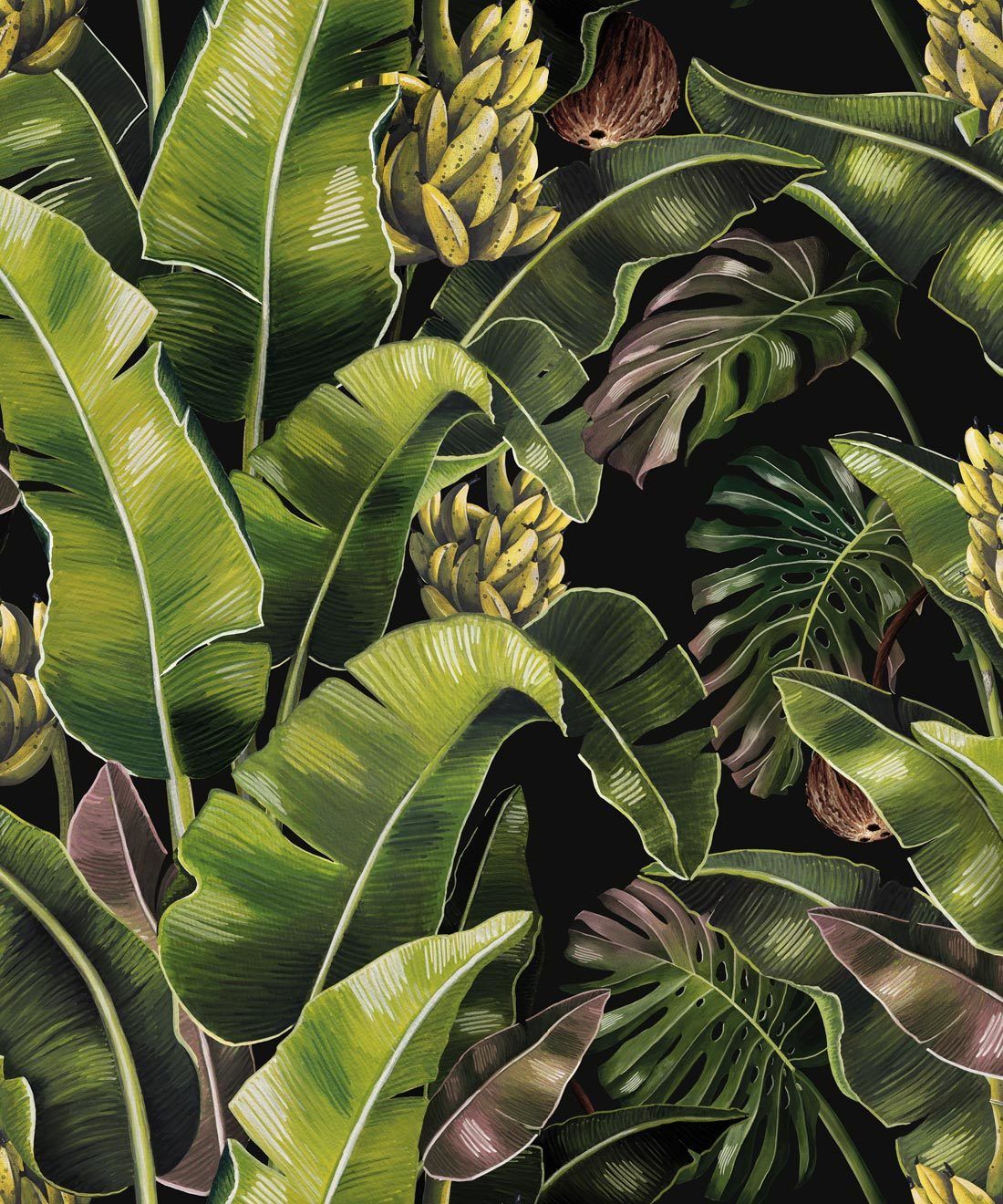 Kingdom Palm Night • Tropical Leaf Wallpaper • Milton & King