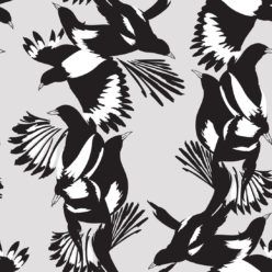 Magpie Wallpaper • Milton & King • Kingdom Home • Bird Wallpaper • Black & White Swatch