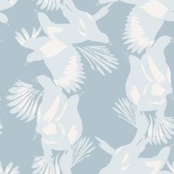 Magpie Wallpaper • Milton & King • Kingdom Home • Bird Wallpaper • Blue Bell Swatch