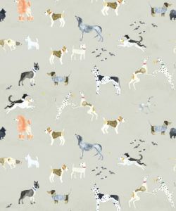 Doggies Wallpaper • Dog Wallpaper • Beige • Swatch