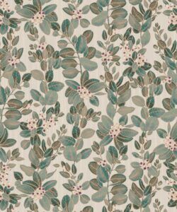 Eucalyptus Wallpaper • Eloise Short • Vintage Floral Wallpaper • Granny Chic Wallpaper • Grandmillennial Style Wallpaper • Pearl • Swatch