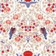 Turtle Doves Wallpaper • Bold Colorful Bird Wallpaper • Creme • Swatch