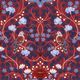 Turtle Doves Wallpaper • Bold Colorful Bird Wallpaper • Merlot • Swatch