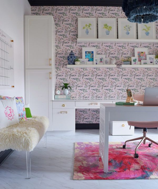 Birds Of Paradise • Teresa Chan • Pink Lady • We're The Joneses • home office wallpaper