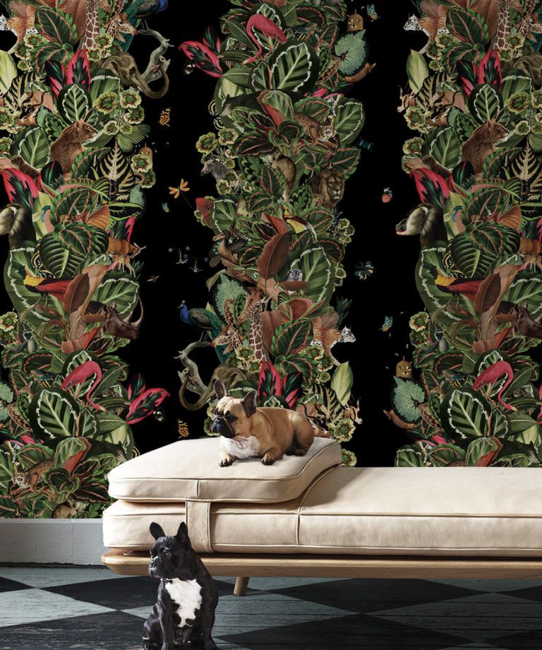 Viva Tropicana, Tropical Wallpaper Black