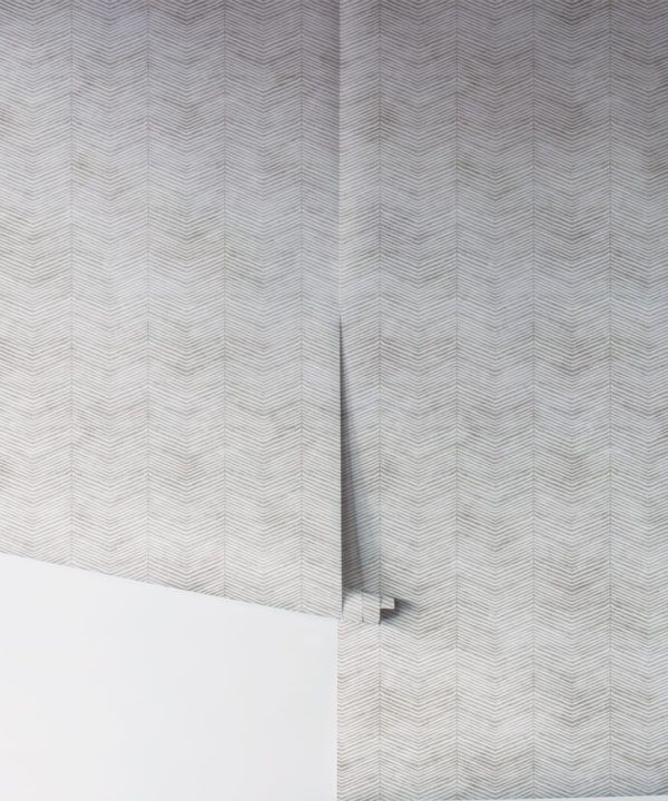 Beige Herringbone Wallpaper