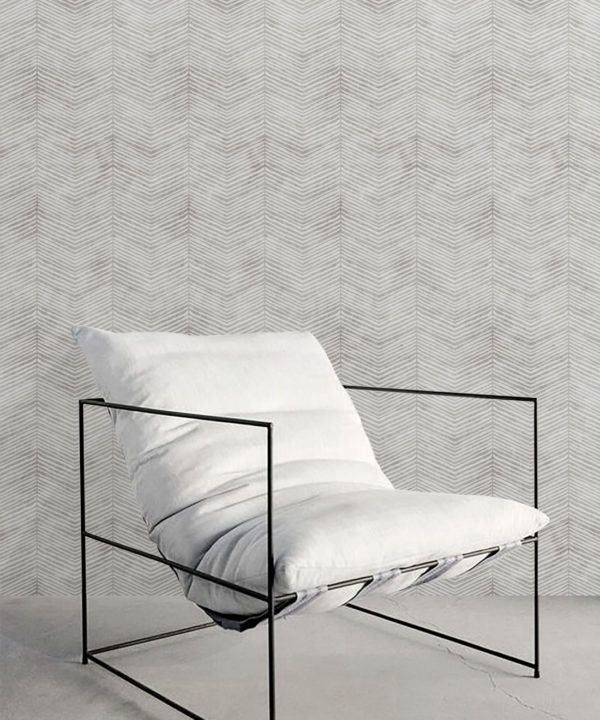 Beige Herringbone Wallpaper