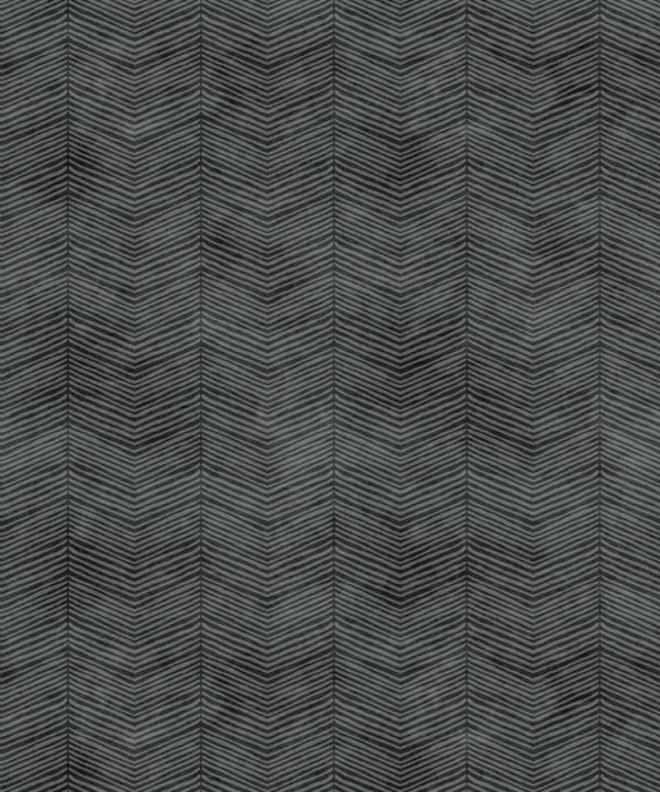 Black Herringbone Wallpaper