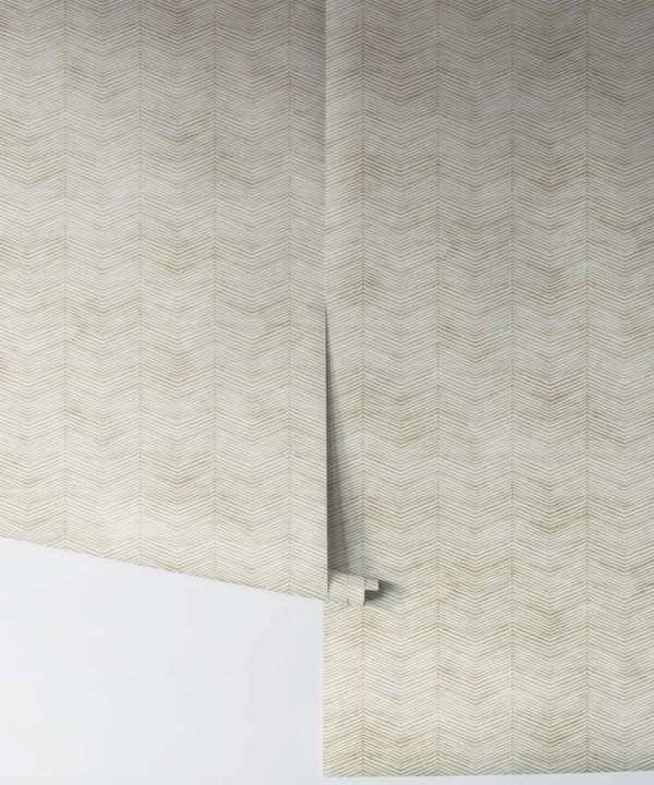 Green Herringbone Wallpaper