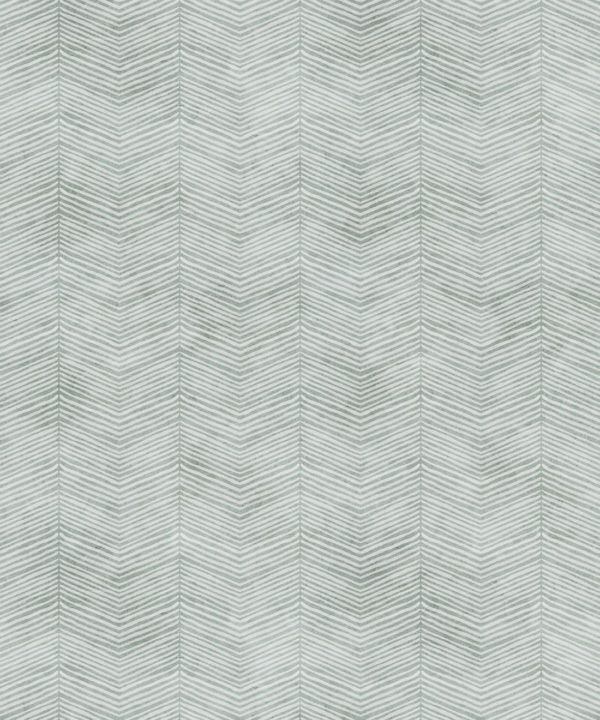 Green Herringbone Wallpaper