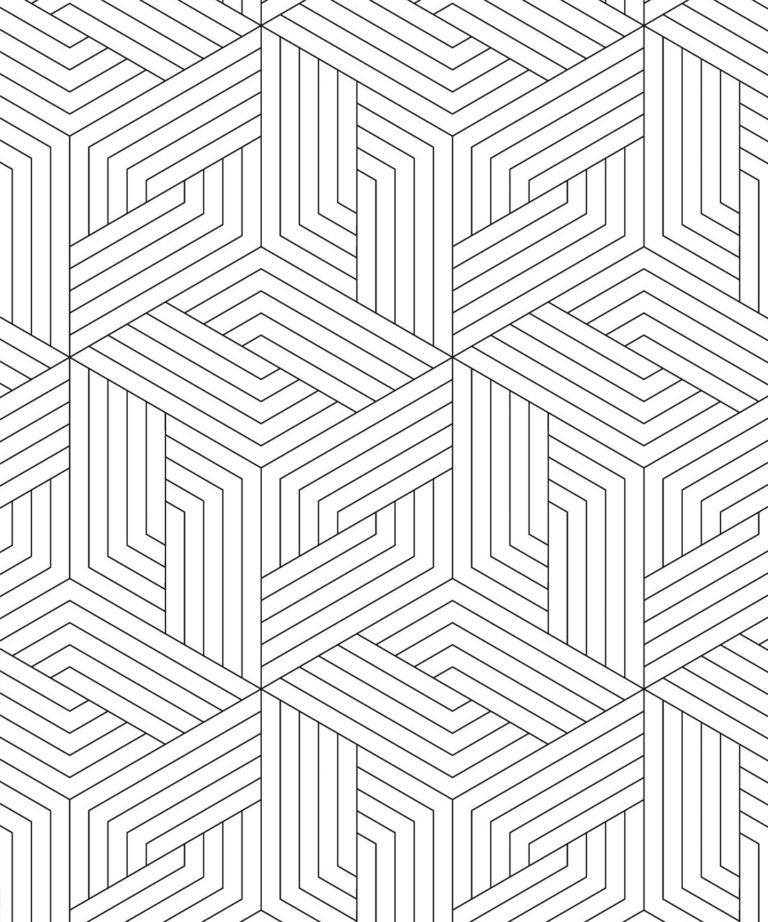 Black Lined Geometric Illusions Wallpaper • Geometric Wallpaper • Milton & King