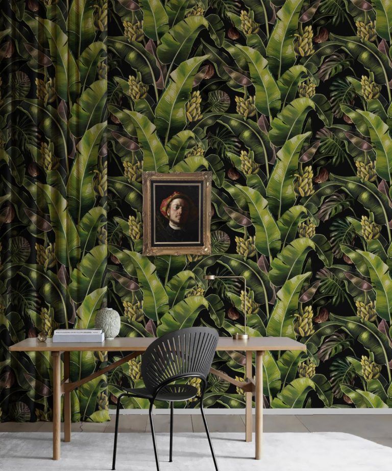 Kingdom Palm Night • Tropical Leaf Wallpaper • Milton & King