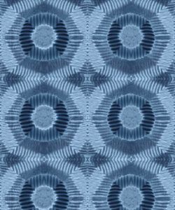 Aztec Suns Wallpaper Indigo Blue • Shibori Geometric • Swatch