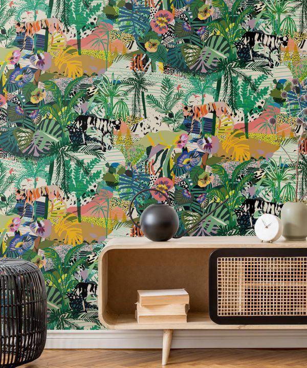 Utopia wallpaper • Colourful Tropical Wallpaper • Insitu