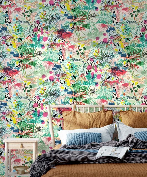 Encinitas Wallpaper • Colourful Floral Wallpaper • Insitu