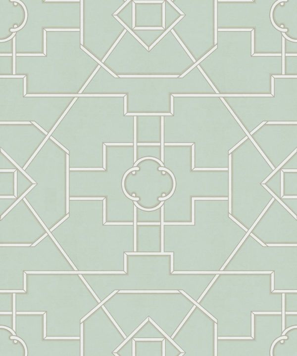 Trellis Wallpaper • Geometric Wallpaper • Mint Green Wallpaper • Swatch