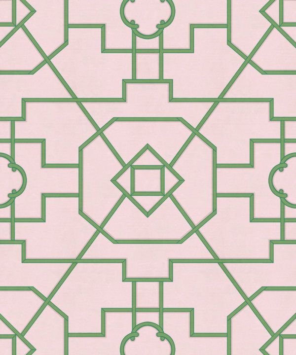 Trellis Wallpaper • Geometric Wallpaper • Pink Wallpaper • Swatch