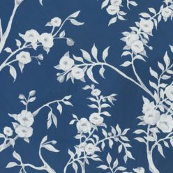 Blooming Joy • Chinoiserie Wallpaper by Danica Andler • Deep Blue Swatch