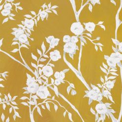 Blooming Joy • Chinoiserie Wallpaper by Danica Andler • Mustard Swatch