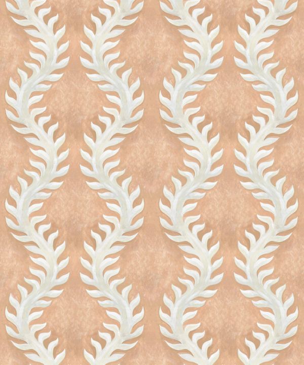 Fern Wallpaper • Salmon Wallpaper • Swatch