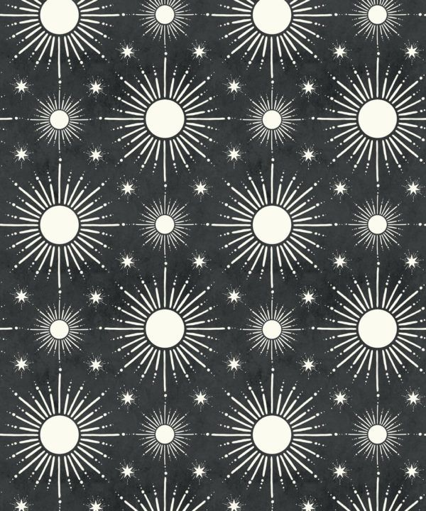 Sun Light Star Bright Wallpaper • Charcoal • Swatch