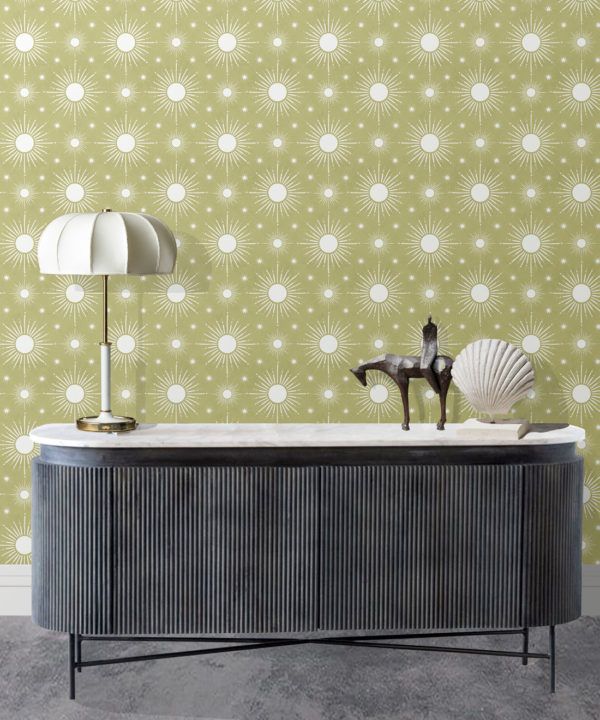 Sun Light Star Bright Wallpaper • Chartreuse • Insitu