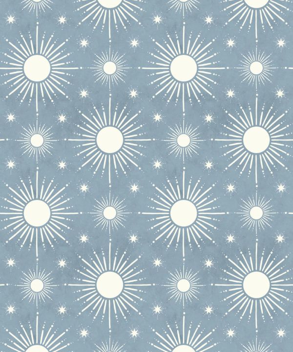 Sun Light Star Bright Wallpaper • French Blue• Swatch