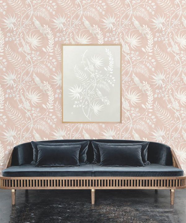 Tropicana Wallpaper • Dusty Pink • Insitu