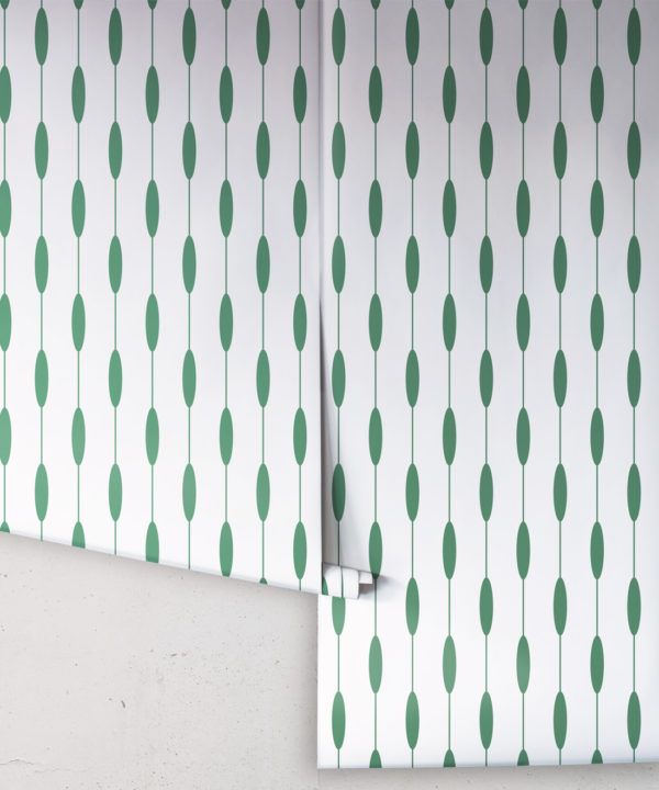 Bowline Wallpaper • Geometric Wallpaper • Striped Wallpaper • Green Wallpaper • Rolls