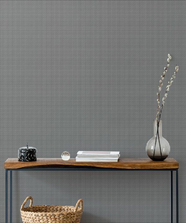 Houndstooth Wallpaper • Dogstooth Wallpaper • Black & White • Insitu