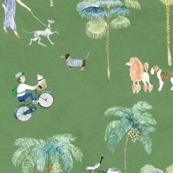 At The Dog Park Wallpaper • Kids Wallpaper • Green • Swatch