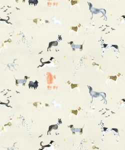 Doggies Wallpaper • Dog Wallpaper • Cream • Swatch