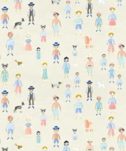 Paper Dolls wallpaper • Cream • Swatch