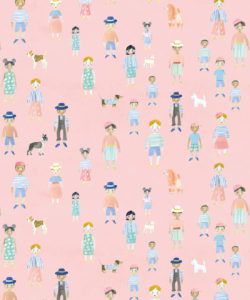 Paper Dolls wallpaper • Pink • Swatch