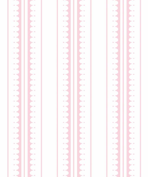 Coquille Wallpaper • Stripe and Scallop Wallpaper • Blush• Swatch