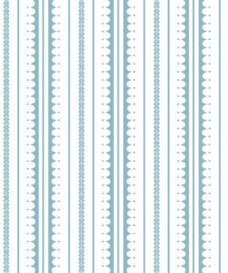 La Grand Coquille • Stripe and Scallop Wallpaper • Powder Blue • Swatch