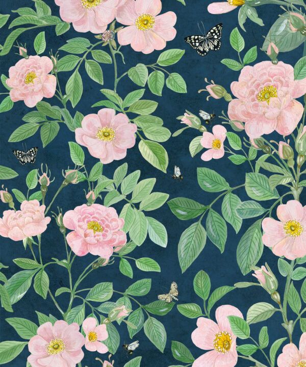 Rosa Wallpaper • Floral Wallpaper •Rose Pink • Swatch