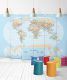 World Map Mural Modern