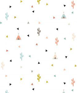 Teepee and Cactus Wallpaper