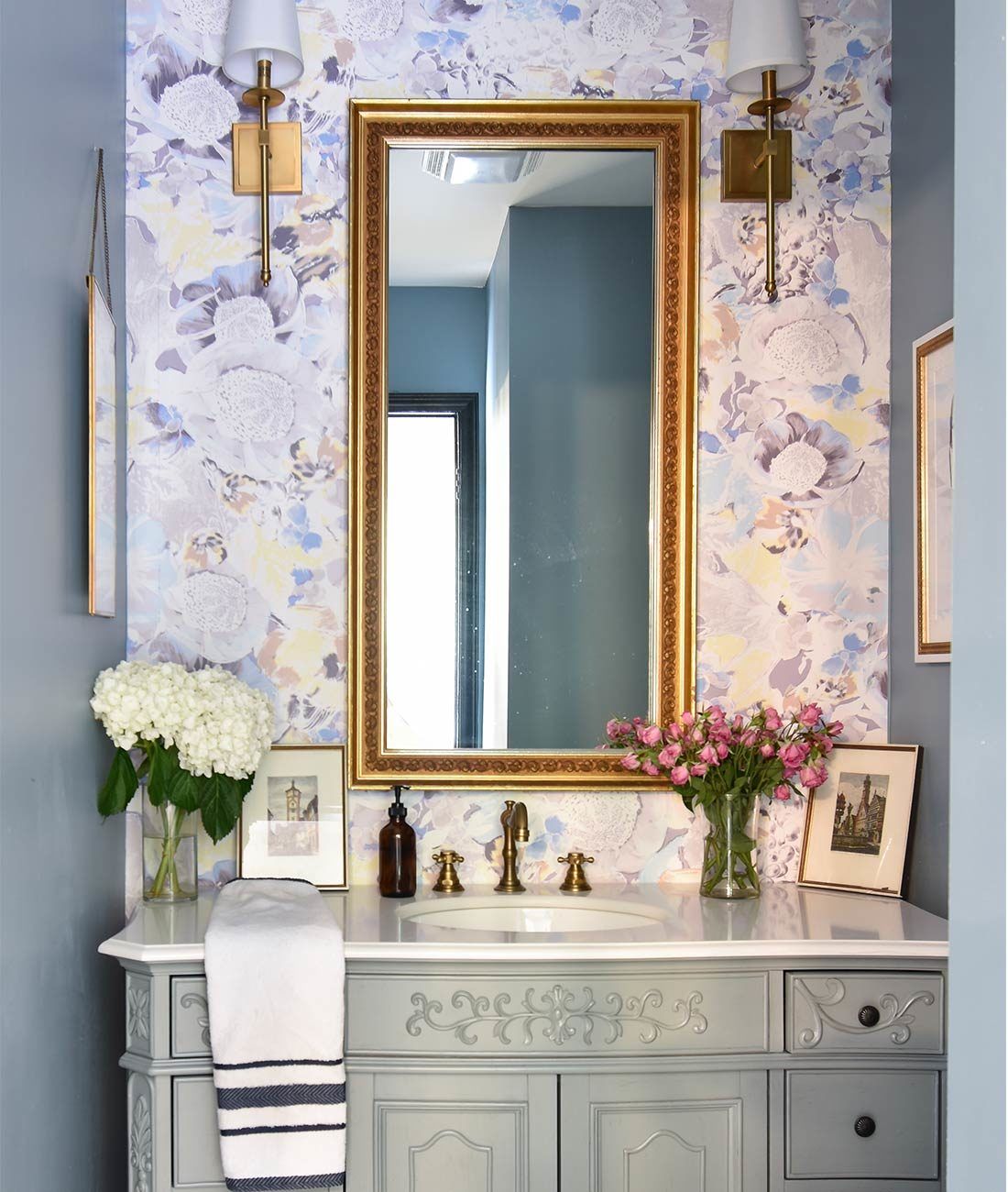 Felicity Wallpaper • Blue and Yellow Floral Wallpaper • Milton & King USA • Free Shipping