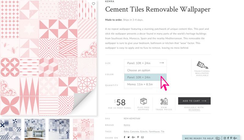 Cement Tiles Size