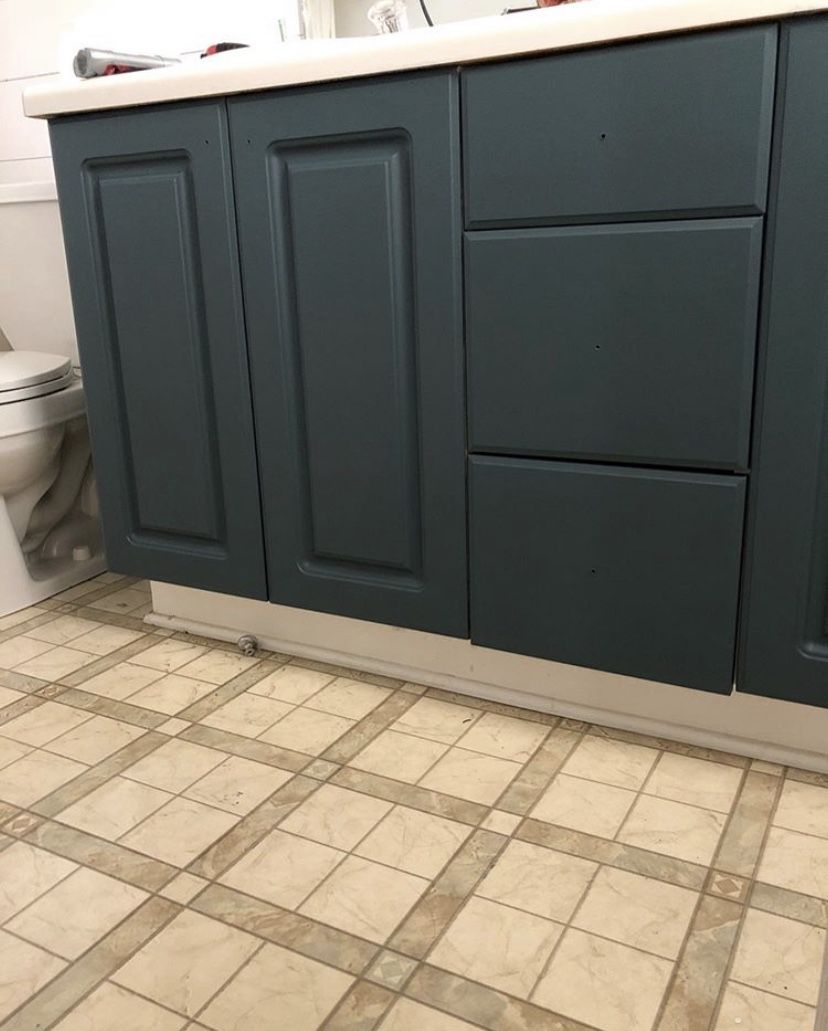 Sierra Joseph Bathroom Refresh Painted Vanity Old Floors