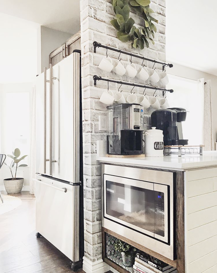 Lime Washed Bricks Wallpaper • Kitchen Wallpaper • Bradley Bungalow