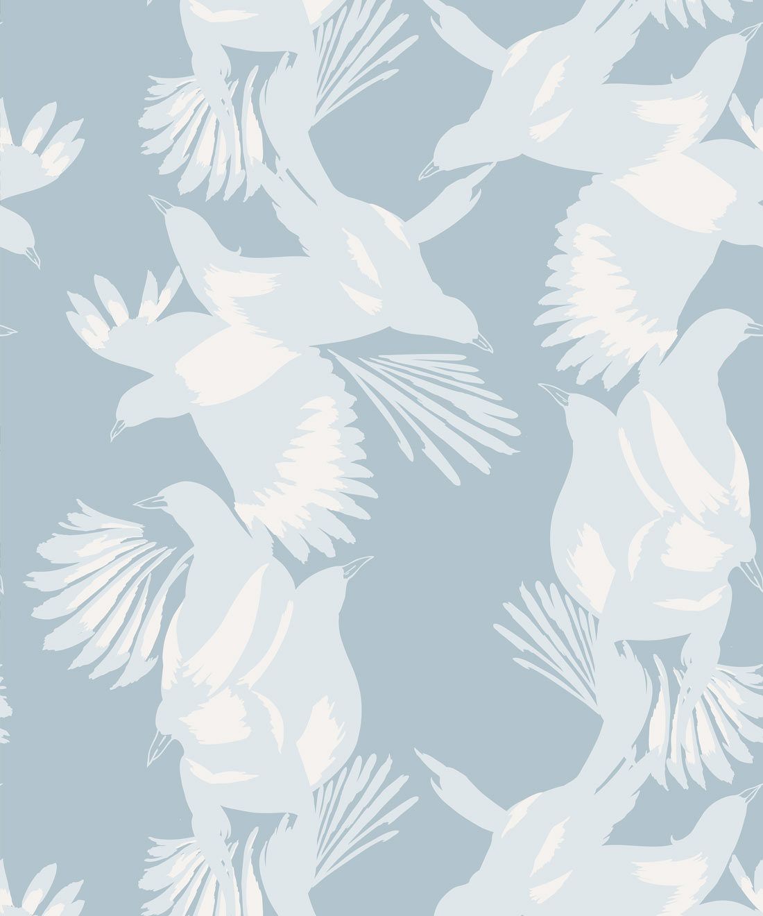 Magpie Wallpaper • Milton & King USA • Blue Bell Wallpaper Swatch