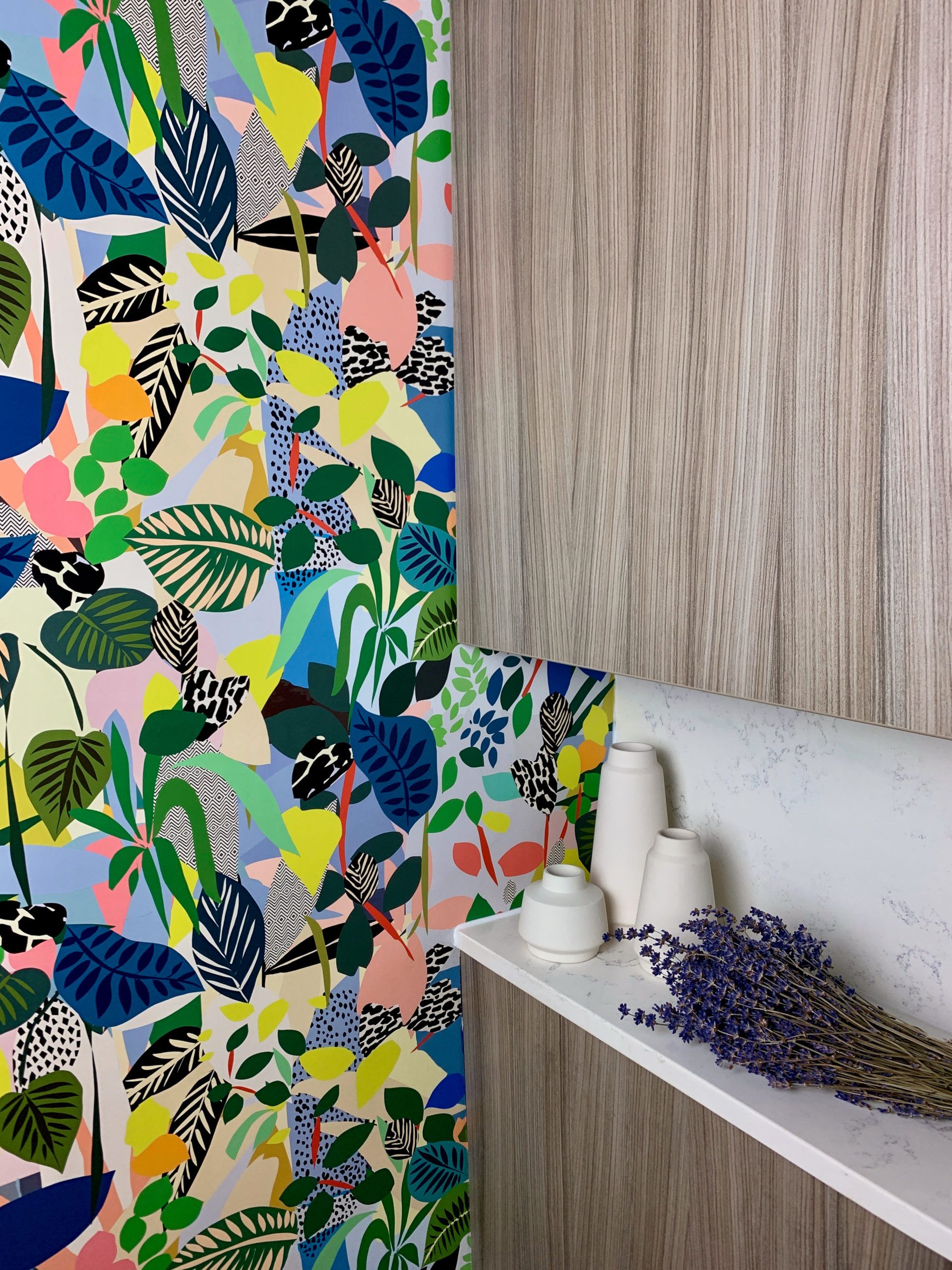 Hockney Wallpaper • Kitty McCall • Nikki Edwards • This E17 Life • Powder Room • Colorful Wallpaper