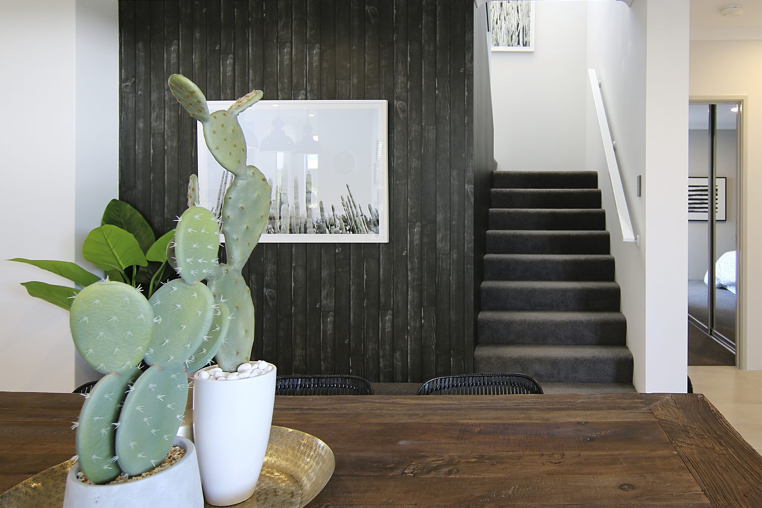 Black Wooden Boards Wallpaper • Modern Rustic Interior • Rachel Maree Design